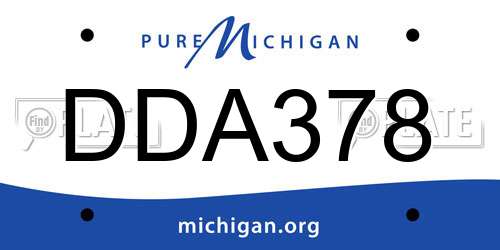 DDA378 Michigan License Plate