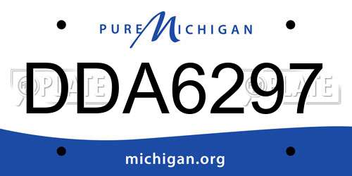 DDA6297 Michigan License Plate