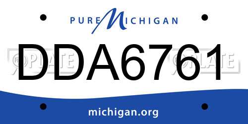 DDA6761 Michigan License Plate