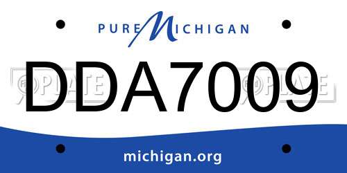 DDA7009 Michigan License Plate
