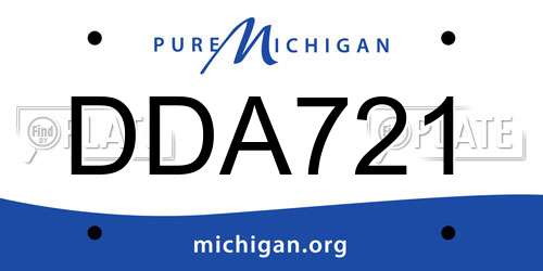 DDA721 Michigan License Plate