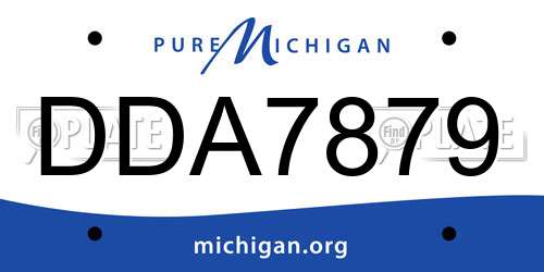 DDA7879 Michigan License Plate