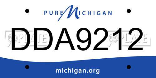 DDA9212 Michigan License Plate