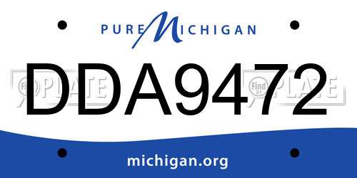 DDA9472 Michigan License Plate