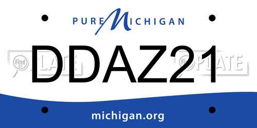 DDAZ21 Michigan License Plate