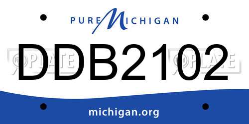 DDB2102 Michigan License Plate