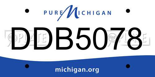 DDB5078 Michigan License Plate