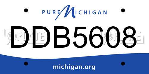 DDB5608 Michigan License Plate