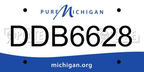 DDB6628 Michigan License Plate