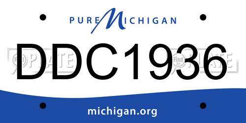DDC1936 Michigan License Plate