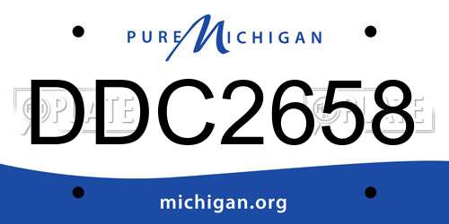 DDC2658 Michigan License Plate