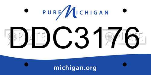 DDC3176 Michigan License Plate