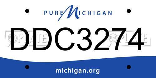 DDC3274 Michigan License Plate