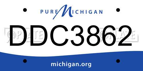 DDC3862 Michigan License Plate