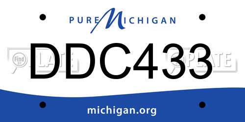 DDC433 Michigan License Plate