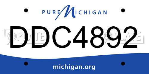 DDC4892 Michigan License Plate