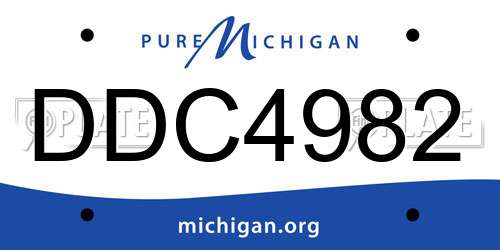 DDC4982 Michigan License Plate