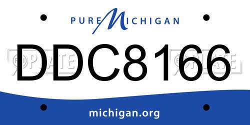 DDC8166 Michigan License Plate