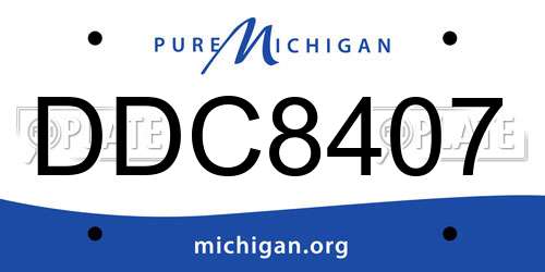 DDC8407 Michigan License Plate