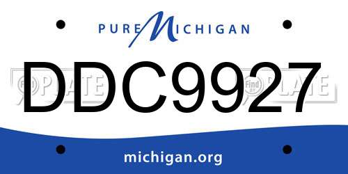 DDC9927 Michigan License Plate