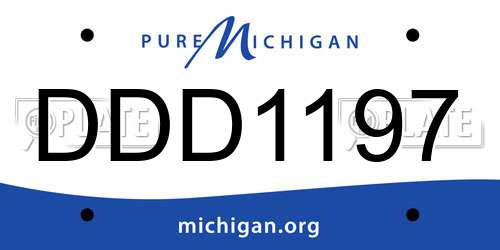 DDD1197 Michigan License Plate