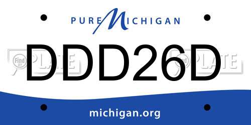 DDD26D Michigan License Plate