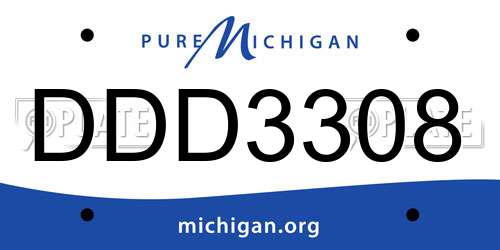 DDD3308 Michigan License Plate