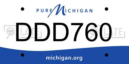 DDD760 Michigan License Plate
