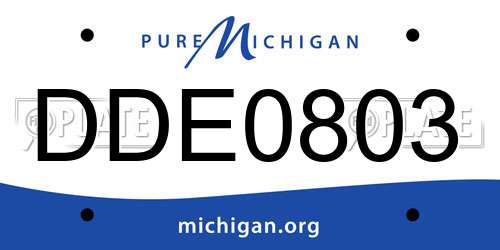 DDE0803 Michigan License Plate