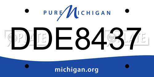 DDE8437 Michigan License Plate