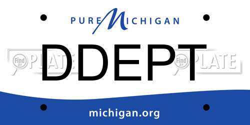DDEPT Michigan License Plate
