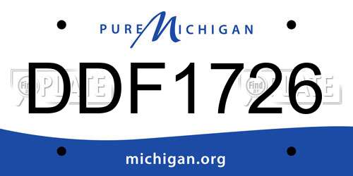 DDF1726 Michigan License Plate