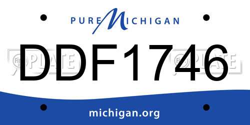 DDF1746 Michigan License Plate