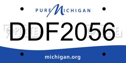 DDF2056 Michigan License Plate