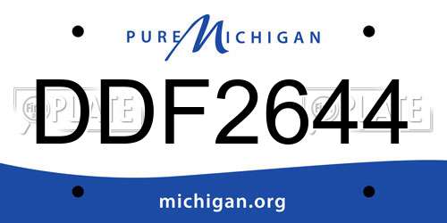 DDF2644 Michigan License Plate