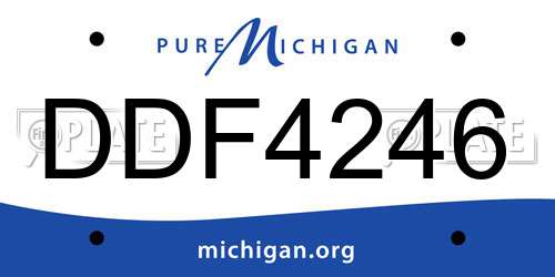 DDF4246 Michigan License Plate