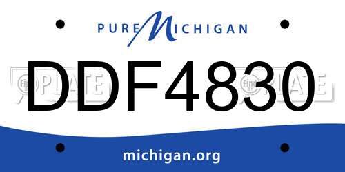 DDF4830 Michigan License Plate