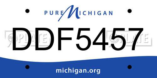 DDF5457 Michigan License Plate