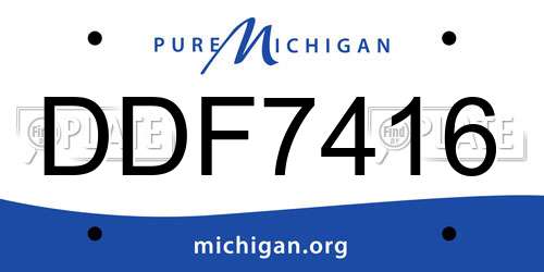 DDF7416 Michigan License Plate