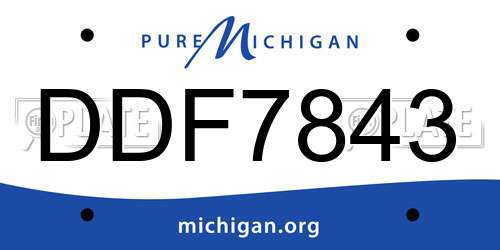 DDF7843 Michigan License Plate