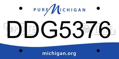 DDG5376 Michigan License Plate
