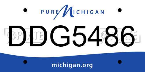 DDG5486 Michigan License Plate