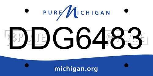 DDG6483 Michigan License Plate