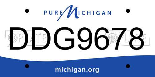 DDG9678 Michigan License Plate
