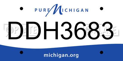 DDH3683 Michigan License Plate