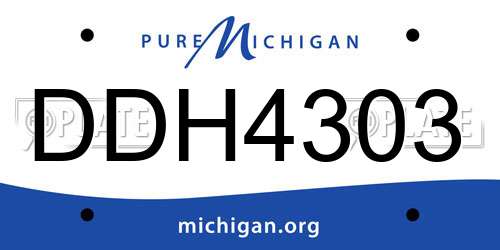 DDH4303 Michigan License Plate