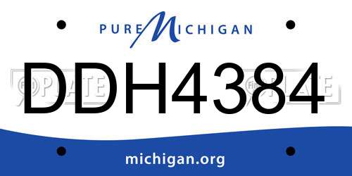 DDH4384 Michigan License Plate