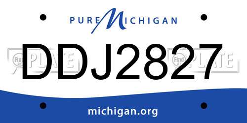 DDJ2827 Michigan License Plate