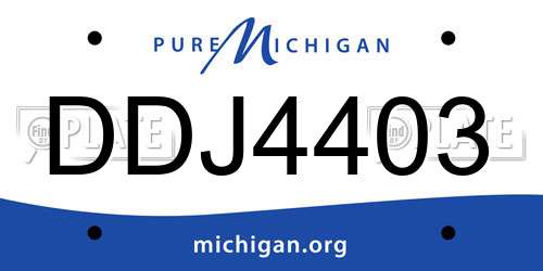 DDJ4403 Michigan License Plate
