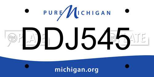 DDJ545 Michigan License Plate